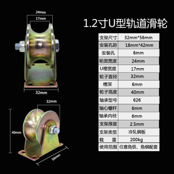 1.2寸u型轨道轮